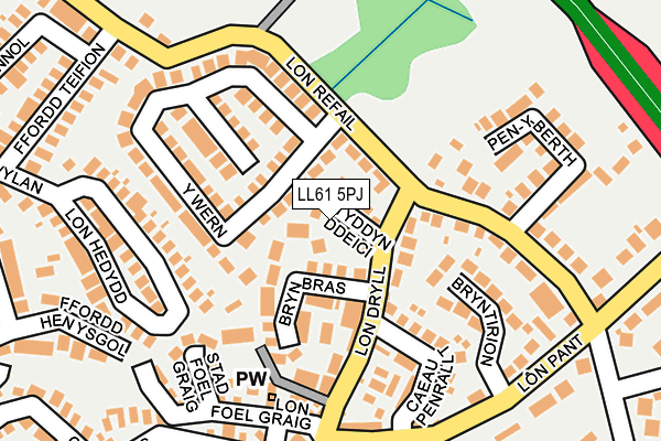 LL61 5PJ map - OS OpenMap – Local (Ordnance Survey)