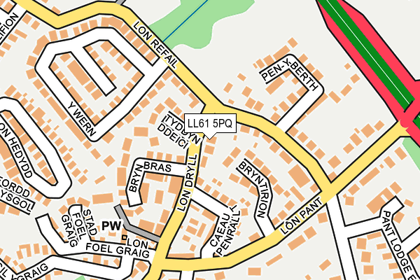 LL61 5PQ map - OS OpenMap – Local (Ordnance Survey)