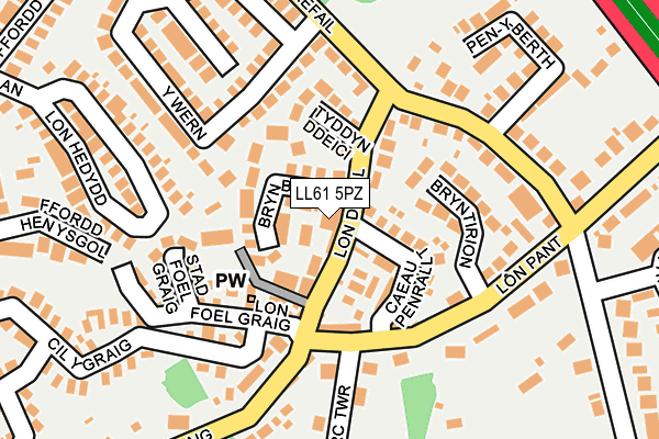 LL61 5PZ map - OS OpenMap – Local (Ordnance Survey)