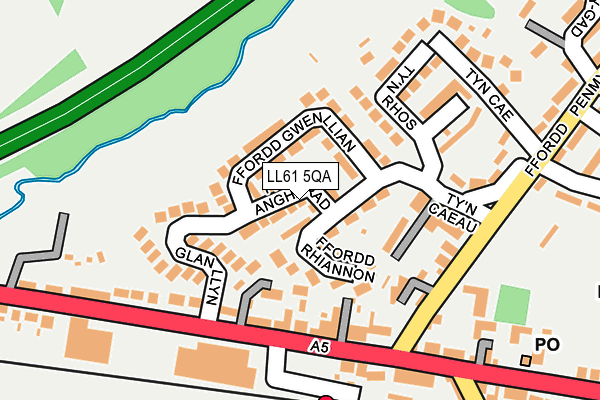 LL61 5QA map - OS OpenMap – Local (Ordnance Survey)