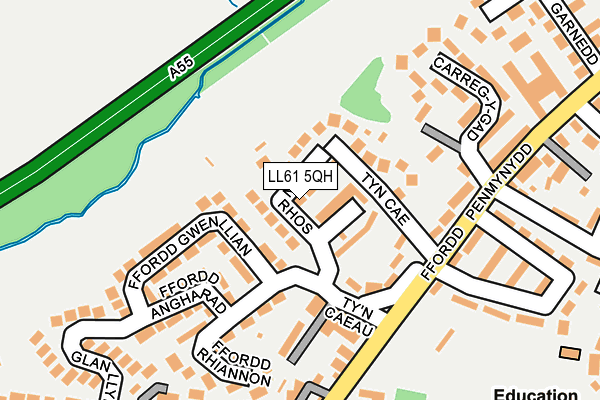 LL61 5QH map - OS OpenMap – Local (Ordnance Survey)