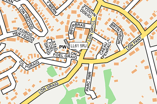 LL61 5RJ map - OS OpenMap – Local (Ordnance Survey)