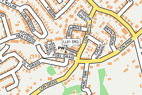 LL61 5RQ map - OS OpenMap – Local (Ordnance Survey)