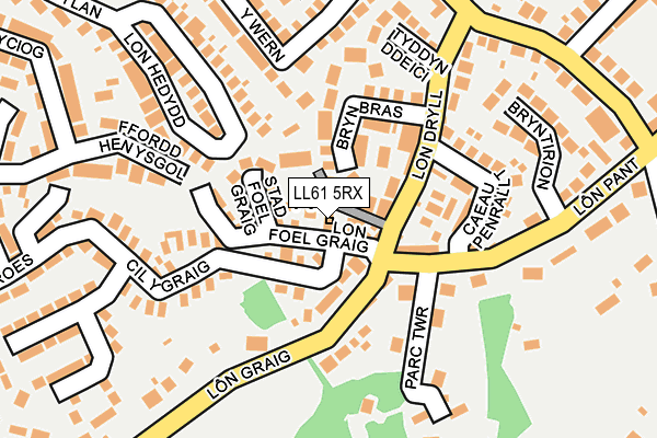 LL61 5RX map - OS OpenMap – Local (Ordnance Survey)