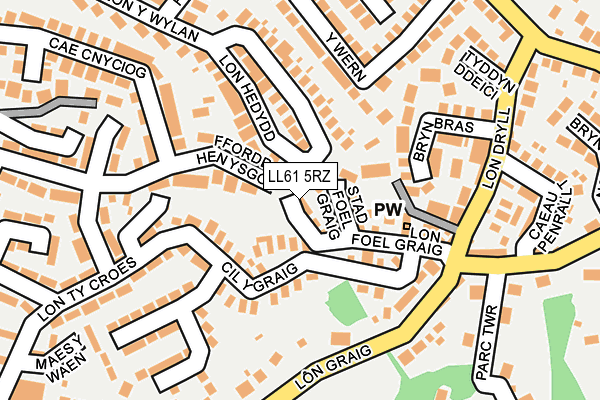 LL61 5RZ map - OS OpenMap – Local (Ordnance Survey)