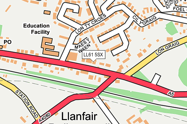 LL61 5SX map - OS OpenMap – Local (Ordnance Survey)