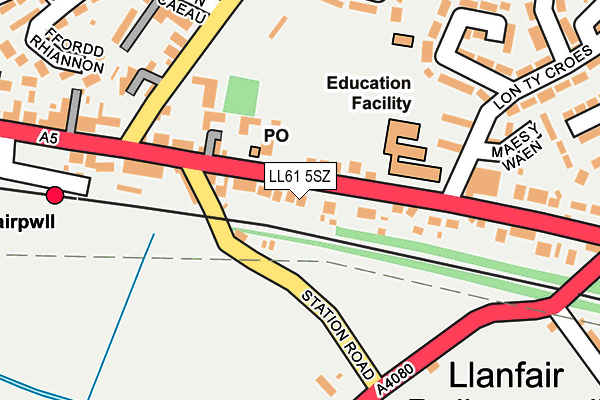 LL61 5SZ map - OS OpenMap – Local (Ordnance Survey)