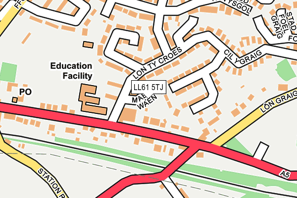 LL61 5TJ map - OS OpenMap – Local (Ordnance Survey)