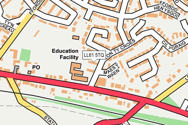 LL61 5TQ map - OS OpenMap – Local (Ordnance Survey)