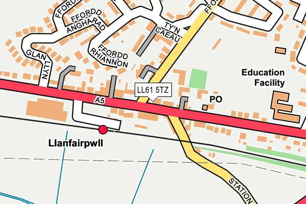 LL61 5TZ map - OS OpenMap – Local (Ordnance Survey)