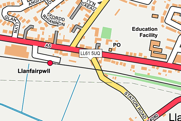 LL61 5UQ map - OS OpenMap – Local (Ordnance Survey)