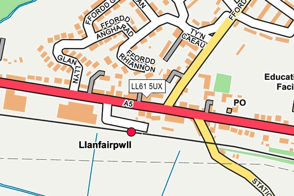 LL61 5UX map - OS OpenMap – Local (Ordnance Survey)
