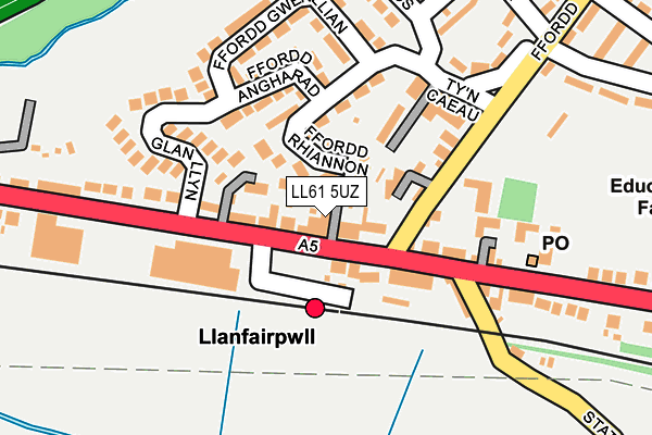 LL61 5UZ map - OS OpenMap – Local (Ordnance Survey)