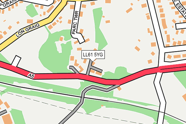 LL61 5YG map - OS OpenMap – Local (Ordnance Survey)