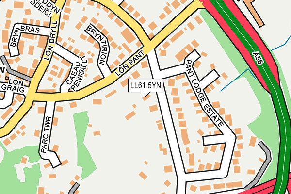 LL61 5YN map - OS OpenMap – Local (Ordnance Survey)