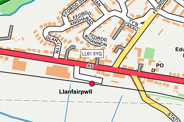 LL61 5YQ map - OS OpenMap – Local (Ordnance Survey)