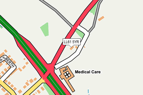 LL61 5YR map - OS OpenMap – Local (Ordnance Survey)