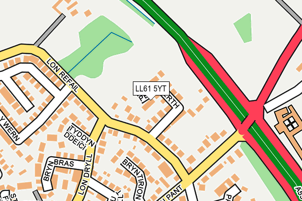 LL61 5YT map - OS OpenMap – Local (Ordnance Survey)
