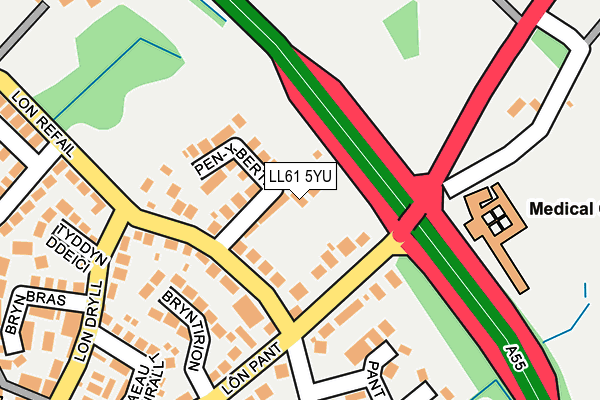 LL61 5YU map - OS OpenMap – Local (Ordnance Survey)