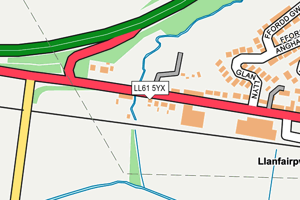 LL61 5YX map - OS OpenMap – Local (Ordnance Survey)