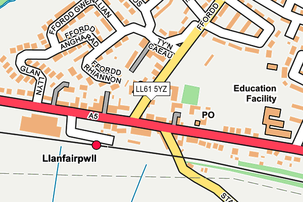 LL61 5YZ map - OS OpenMap – Local (Ordnance Survey)