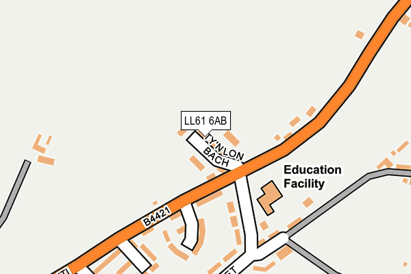 LL61 6AB map - OS OpenMap – Local (Ordnance Survey)