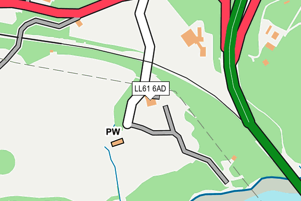 LL61 6AD map - OS OpenMap – Local (Ordnance Survey)