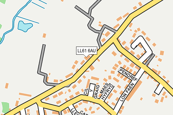 LL61 6AU map - OS OpenMap – Local (Ordnance Survey)