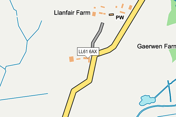 LL61 6AX map - OS OpenMap – Local (Ordnance Survey)