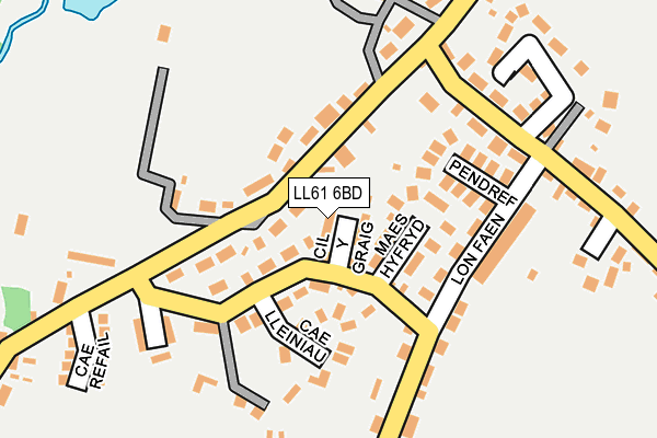 LL61 6BD map - OS OpenMap – Local (Ordnance Survey)