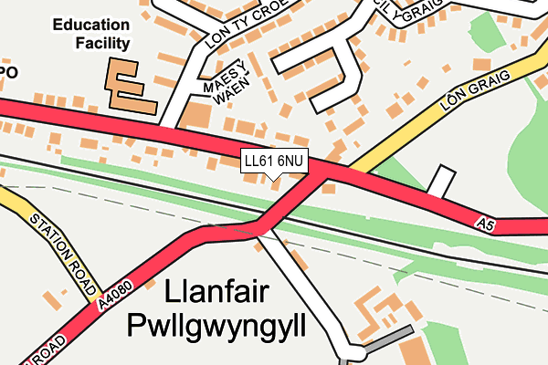 LL61 6NU map - OS OpenMap – Local (Ordnance Survey)