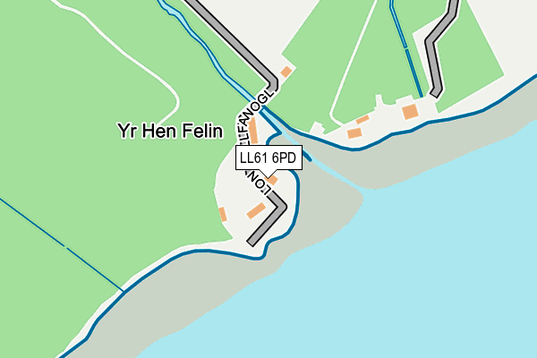 LL61 6PD map - OS OpenMap – Local (Ordnance Survey)