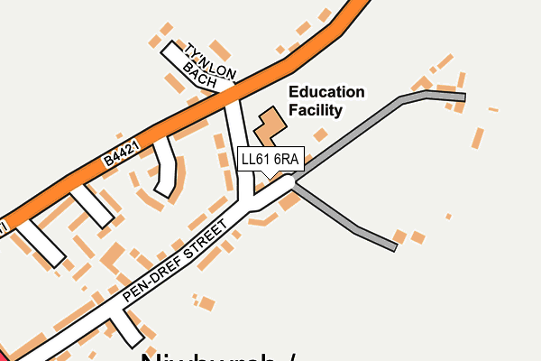 LL61 6RA map - OS OpenMap – Local (Ordnance Survey)