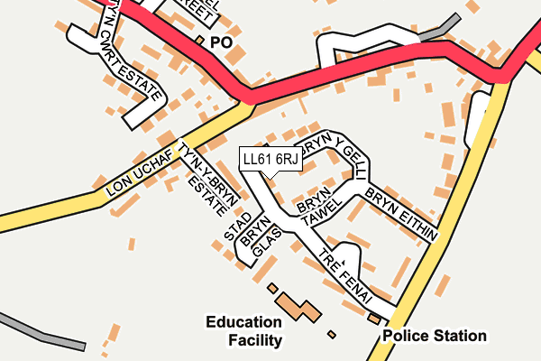 LL61 6RJ map - OS OpenMap – Local (Ordnance Survey)