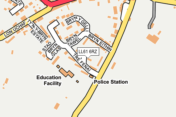 LL61 6RZ map - OS OpenMap – Local (Ordnance Survey)