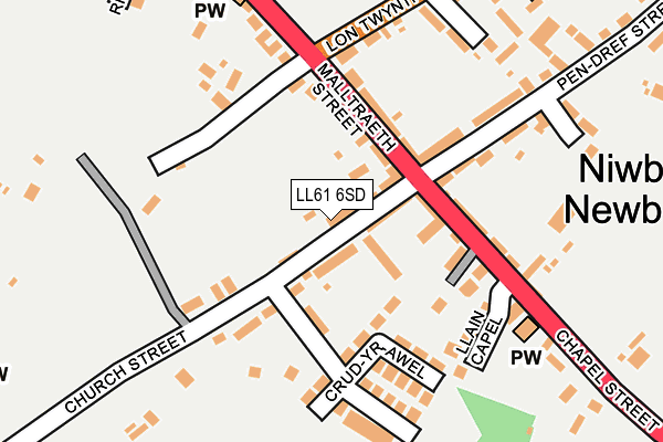 LL61 6SD map - OS OpenMap – Local (Ordnance Survey)