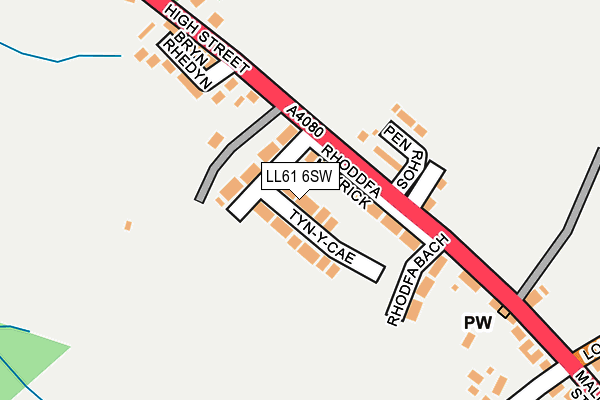 LL61 6SW map - OS OpenMap – Local (Ordnance Survey)