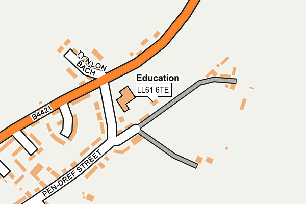 LL61 6TE map - OS OpenMap – Local (Ordnance Survey)