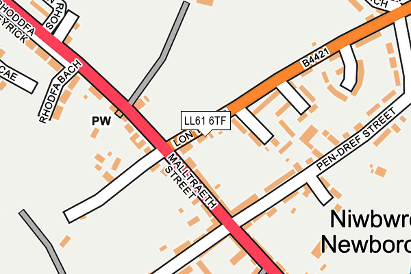 LL61 6TF map - OS OpenMap – Local (Ordnance Survey)