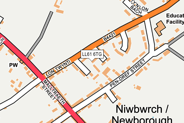 LL61 6TG map - OS OpenMap – Local (Ordnance Survey)