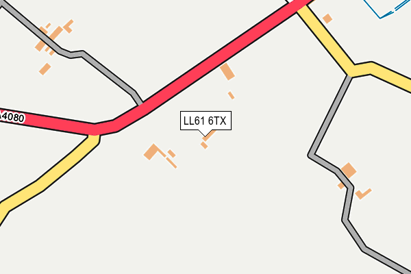 LL61 6TX map - OS OpenMap – Local (Ordnance Survey)