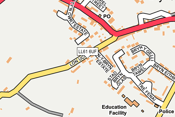 LL61 6UF map - OS OpenMap – Local (Ordnance Survey)