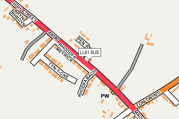 LL61 6US map - OS OpenMap – Local (Ordnance Survey)