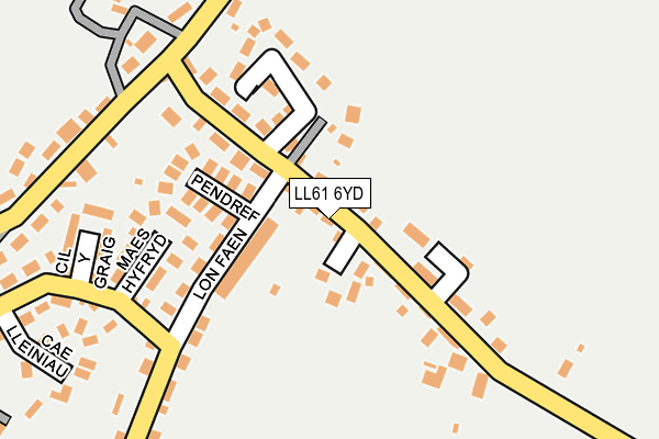 LL61 6YD map - OS OpenMap – Local (Ordnance Survey)