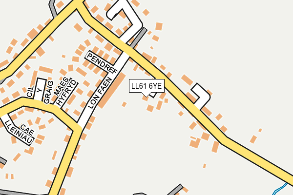 LL61 6YE map - OS OpenMap – Local (Ordnance Survey)