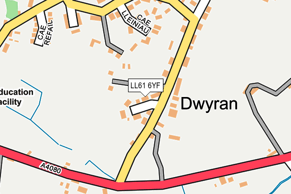 LL61 6YF map - OS OpenMap – Local (Ordnance Survey)