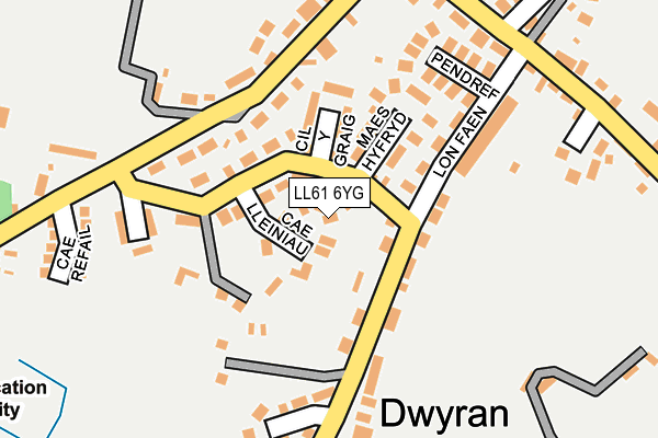 LL61 6YG map - OS OpenMap – Local (Ordnance Survey)