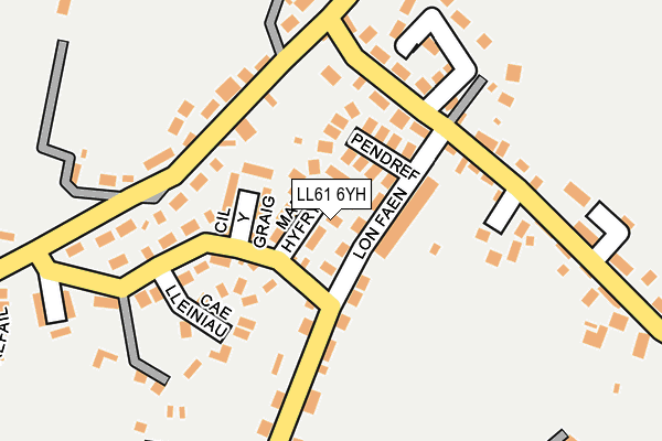 LL61 6YH map - OS OpenMap – Local (Ordnance Survey)