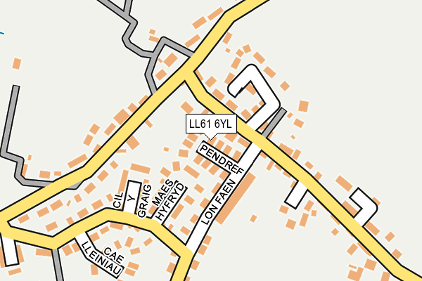 LL61 6YL map - OS OpenMap – Local (Ordnance Survey)