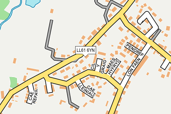 LL61 6YN map - OS OpenMap – Local (Ordnance Survey)